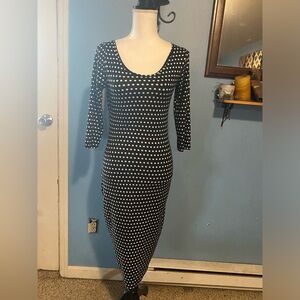 Minette, Black & White, Polka dotted, Bodycon, Dress